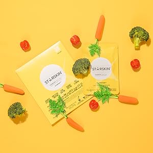 Zermet 1 STARSKIN Glowstar, Facial Radiance Pads with Lactic and Glycolic Acid, AHA Exfoliant infused with Vitamin C Serum, Face Peeling Puff, Optimal for Soft Scrub, K Beauty Skincare