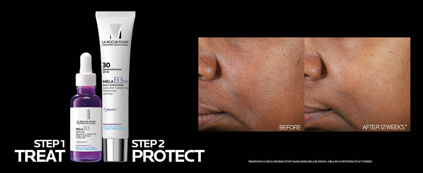 Zermet 1 La Roche-Posay Mela B3 UV Daily Sunscreen, Face Moisturizer With SPF 30 + Anti-Aging Melasyl + 5% Niacinamide, Helps Correct & Protect From Sun Damage, Face Sunscreen With No White Cast, 40ML