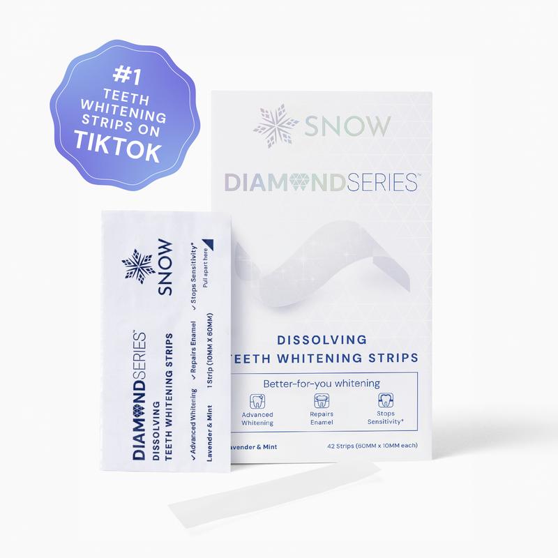 SNOW Diamond Teeth Whitening Strips | Gentle & Enamel Safe White Strips for Teeth Whitening | at Home Dental Hygiene & Tooth Care for a White Smile
