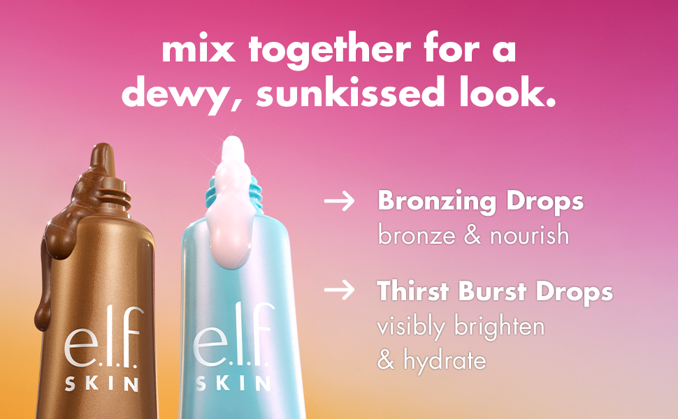 Zermet 1 e.l.f. SKIN The Hottest Drops Duo, Holy Hydration! Thirst Burst & Bronzing Skincare Set, For A Dewy, Sun-Kissed Look, Vegan & Cruelty-Free