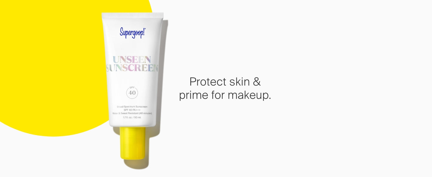 Zermet 1 Supergoop! Unseen Sunscreen - SPF 40 - Invisible, Broad Spectrum Face Sunscreen + Makeup-Gripping Primer - Weightless, Scentless, Oil Free - For All Skin Types & Skin Tones - 1.7 fl oz