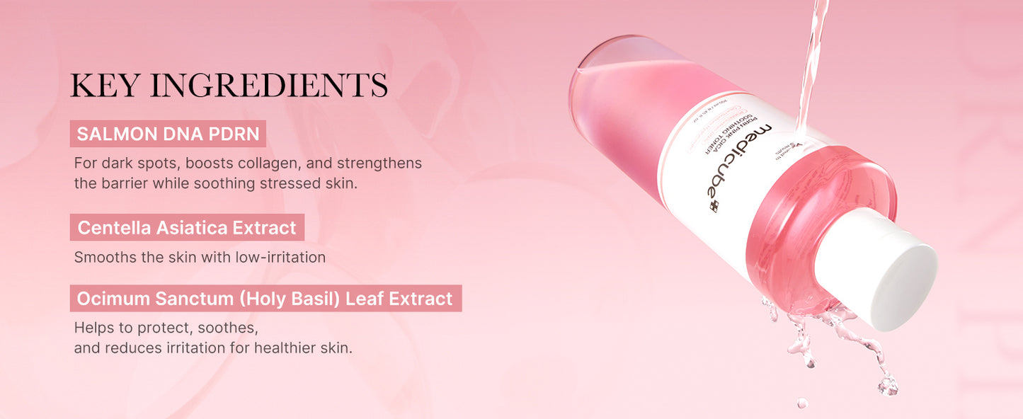 Zermet 1 medicube Salmon DNA Zermet 1  Pink CICA Soothing Toner I Pink Glow Toner for Skin Boosting, Soothing and Calming, Uneven Skin Tone, Peptide & Niacinamide, Korean Skin Care (250ml / 8.45 fl. oz.)