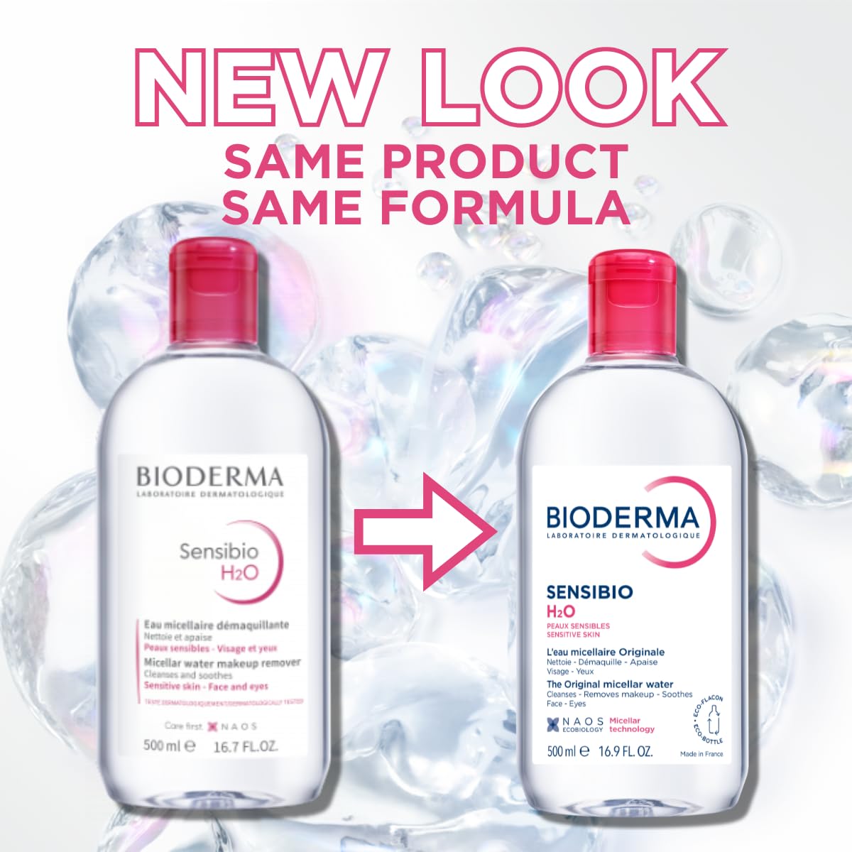 Zermet 1 Bioderma - Sensibio - H2O Micellar Water - Makeup Remover Cleanser - Face Cleanser for Sensitive Skin
