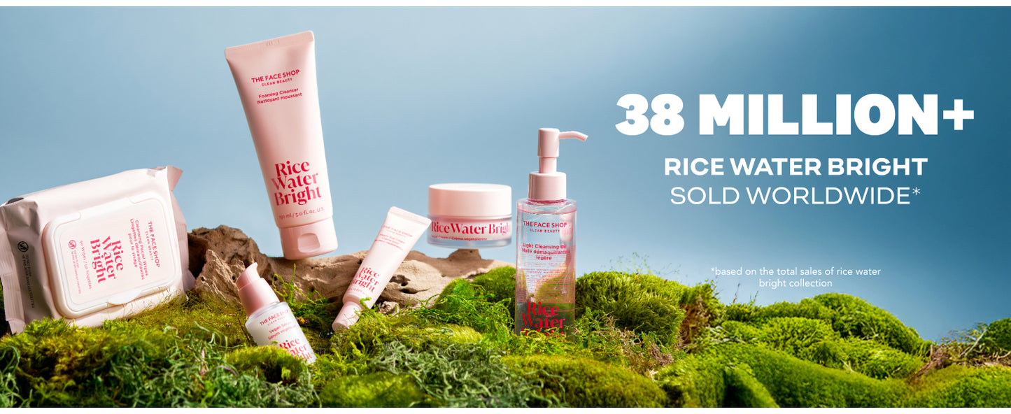 Zermet 1 The Face Shop Rice Water Bright Double Cleansing Duo Set with Ceramide, Korean Skin Care, Gentle Face Wash & Pore Control Cleansing Oil, Hydrating, Moisturizing, Vegan Facial Cleanser, Makeup Remover