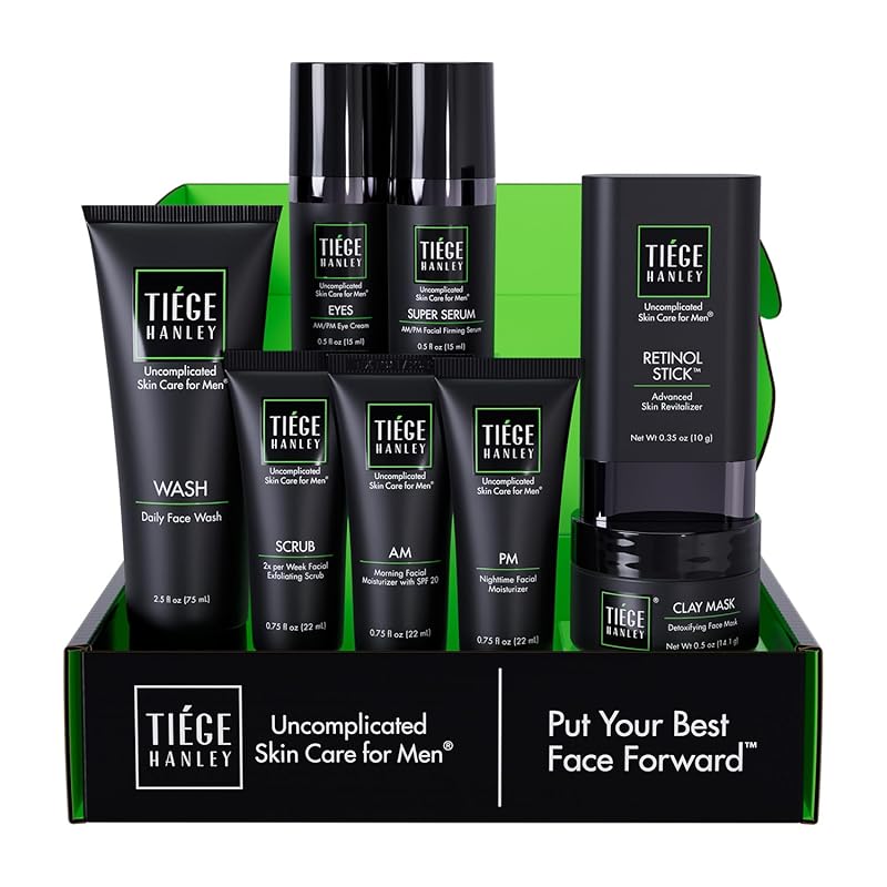 Zermet 1 Tiege Hanley Men’s Skin Care Set, Advanced Routine (System Level 2) – Face Wash, Scrub, Moisturizer & Eye Cream for Fine Lines, Under-Eye Bags Correction, Smoother Skin Texture