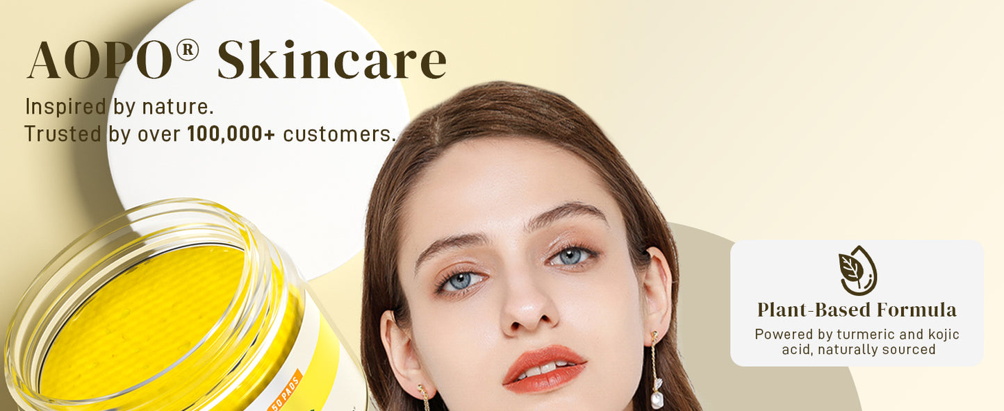 Zermet 1 Kojic Acid and Turmeric Cleansing Pads, 50 Pcs, for Face Cleansing and Exfoliation