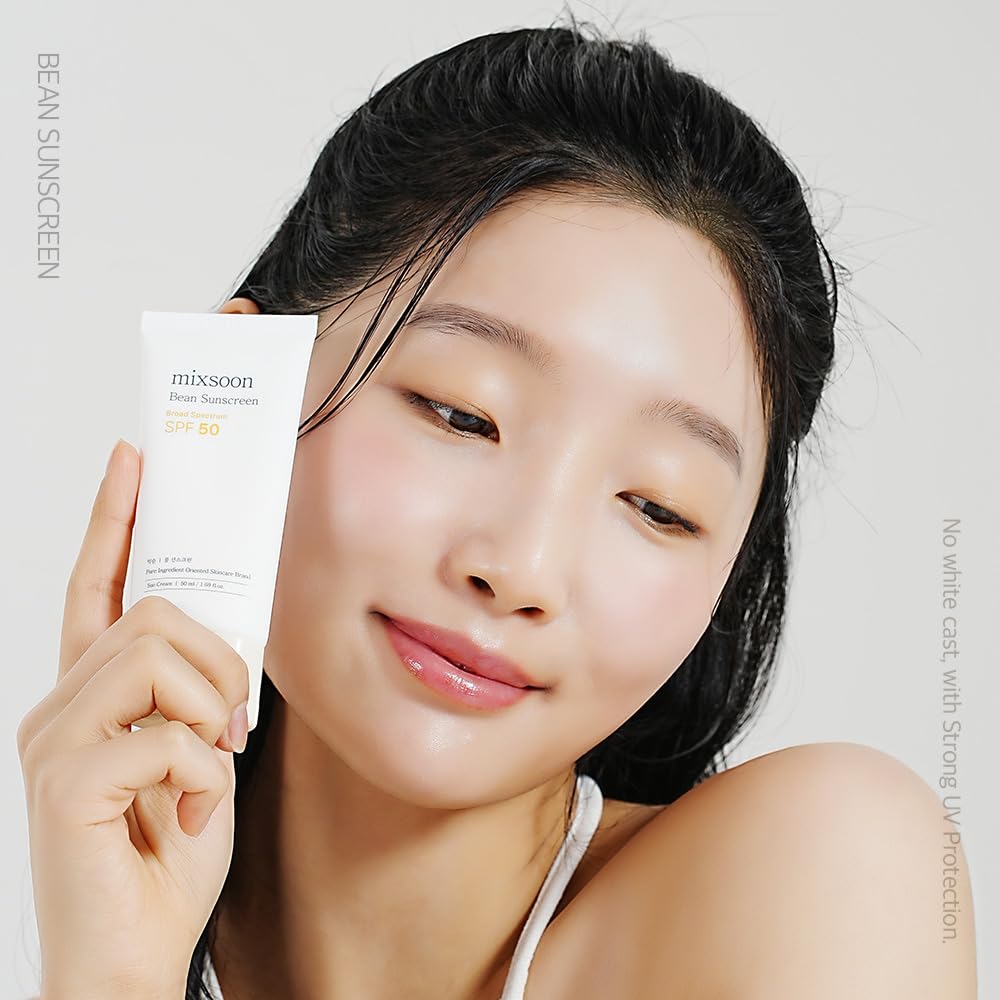Zermet 1 mixsoon Bean Sunscreen 1.69 Fl. Oz. / 50ml SPF 50 Airy Texture Type Lightweight No White Cast For Face Korean Glass Skin Care