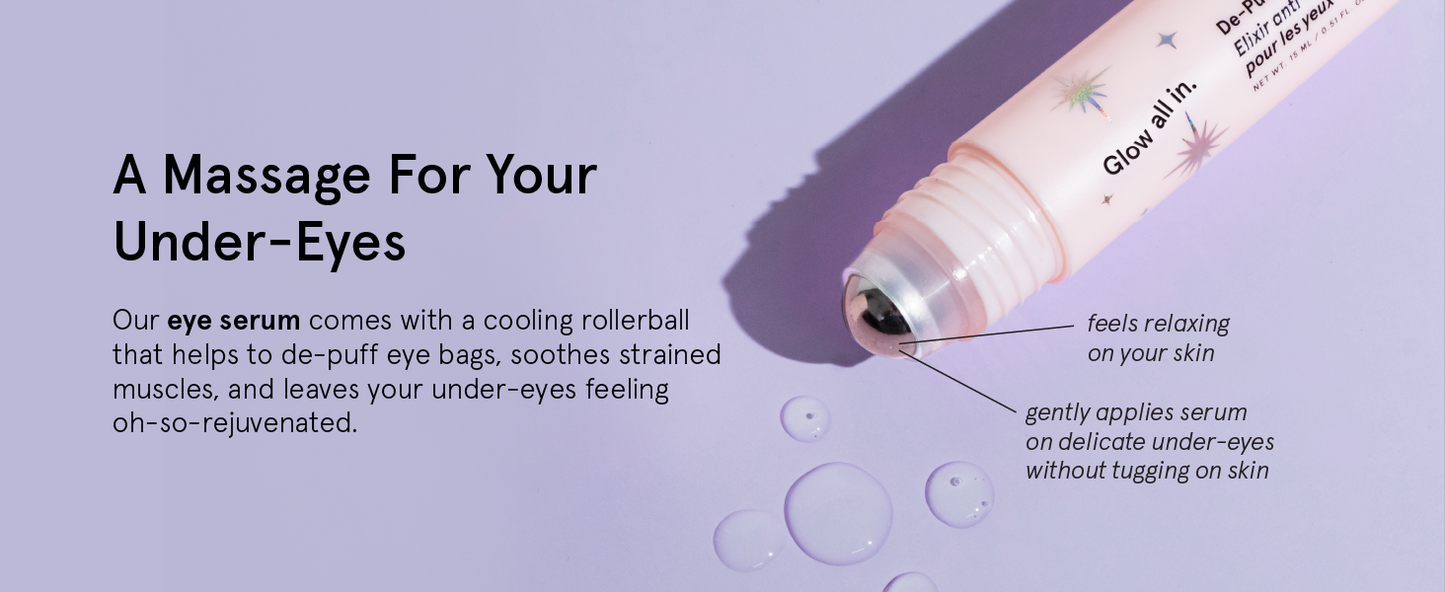 Zermet 1 grace & stella Award Winning Under Eye Brightener Roller - Airplane Travel Essentials - Retinol & Caffeine Eye Serum for Puffiness, Dark Circles, Wrinkles - Vegan Skincare (15ml / 0.51floz)