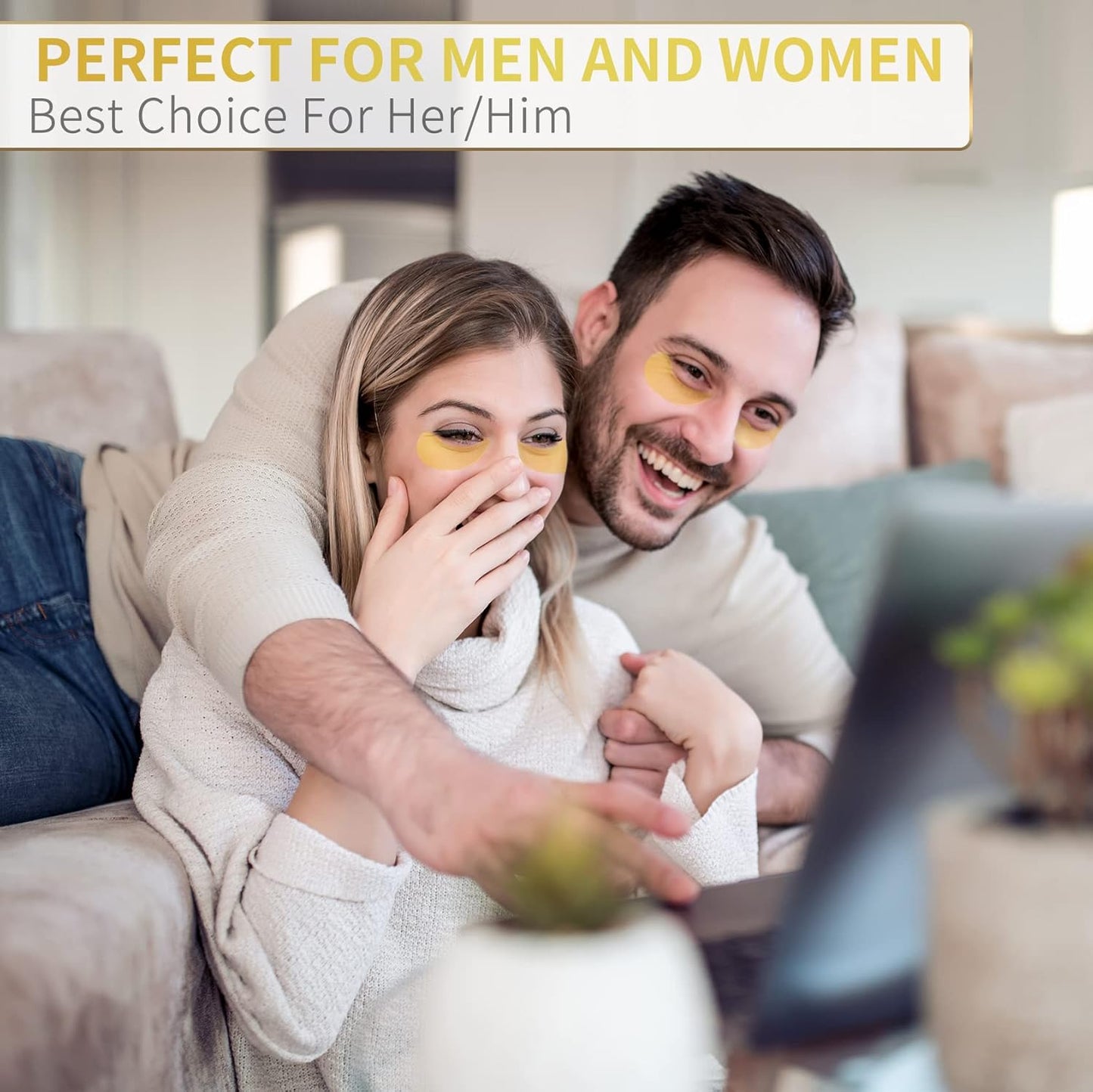 Zermet 1 24K Gold Under Eye Patches - 60 Pack for Puffy Eyes, Dark Circles, Bags & Wrinkles with Collagen & Hyaluronic Acid