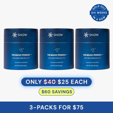 Snow Teeth Whitening Magic Powder | Adds Whitening Effects to Any Toothpaste | Infused with Calcium Carbonate for White Teeth | Lavender & Mint