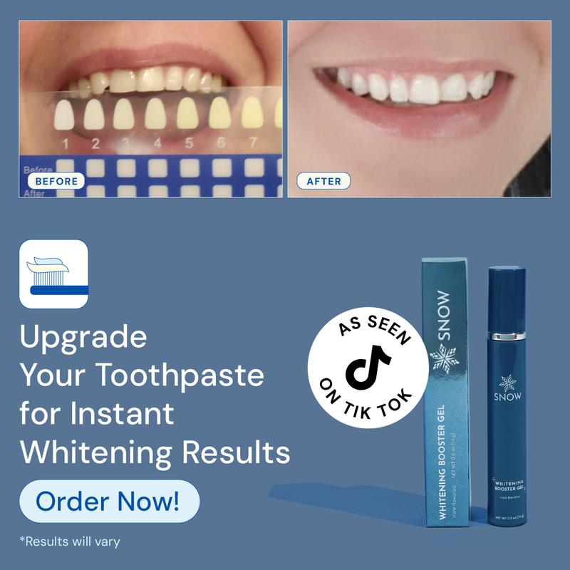 SNOW Daily Toothpaste Teeth Whitening Booster Gel Oral Brush | Gentle & Safe on Enamel | Safe at-Home Dental Hygiene | Tooth Care for a Whiter Smile