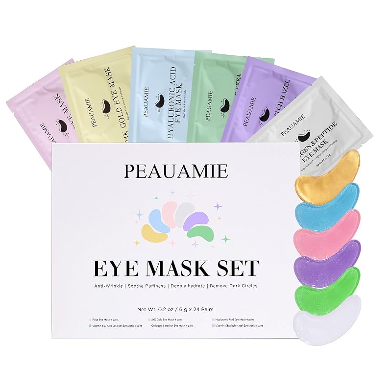 Zermet 1 Under Eye Patches Gold and Hyaluronic Acid for puffy eyes,Rose Eye Masks for Dark Circles and Puffiness skin care Smooth Wrinkles products 30 Pairs