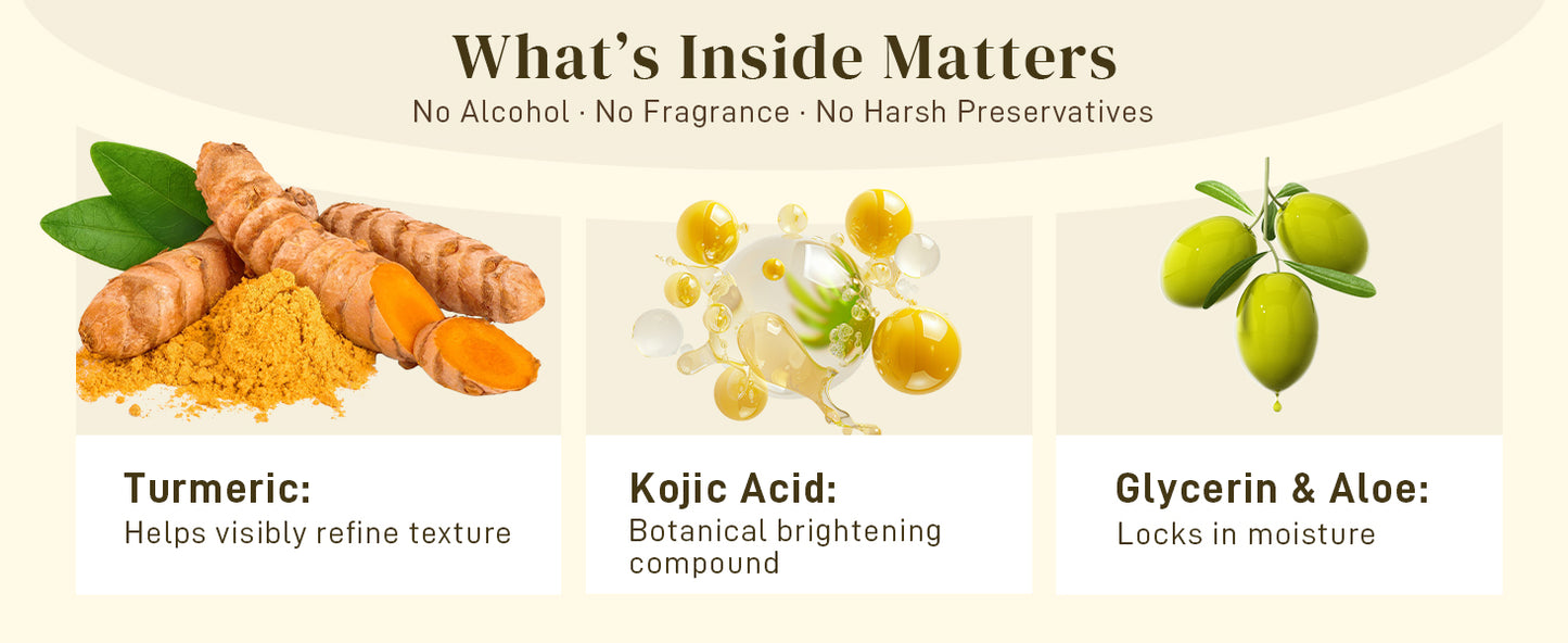 Zermet 1 Kojic Acid and Turmeric Cleansing Pads, 50 Pcs, for Face Cleansing and Exfoliation