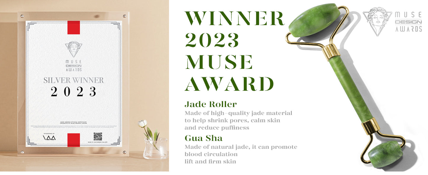 Zermet 1 BAIMEI IcyMe Gua Sha & Jade Roller Facial Tools Face Roller and Gua Sha Set for Puffiness and Redness Reducing Skin Care Routine, Self Care Gift for Men Women - Green