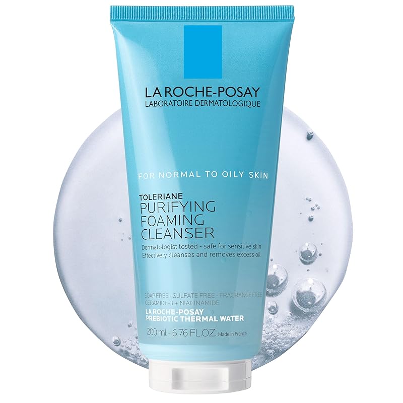 Zermet 1 La Roche-Posay Toleriane Purifying Foaming Facial Cleanser, Oil Free Face Wash for Women & Men with Niacinamide + Ceramides, Pore Cleanser Safe For Sensitive Skin, Won’t Dry Out Skin, Soap Free