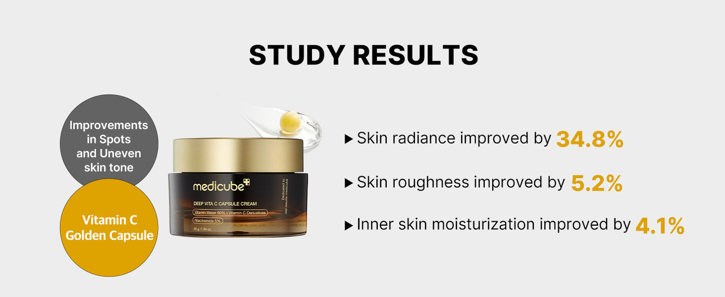 Zermet 1 medicube Deep Vitamin C Golden Capsule Face Moisturizer - Liposome Capsules For Wrinkles, Skin Radiance - Transparent Gel for Glow Hydration - Korean Skin Care 1.94 oz