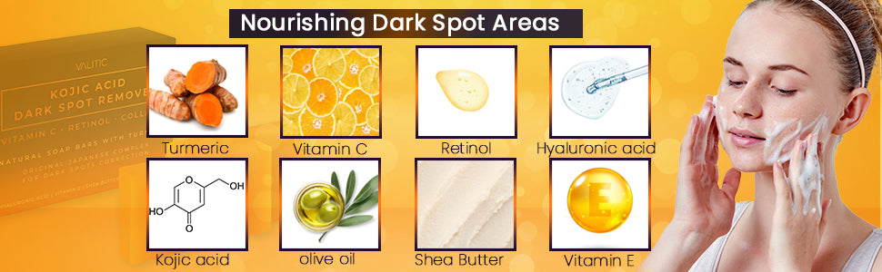 Zermet 1 Zermet 1  Kojic Acid Dark Spot Remover Soap Bars with Vitamin C, Retinol, Collagen, Turmeric - Original Japanese Complex Infused with Hyaluronic Acid, Vitamin E, Shea Butter, Castile Olive Oil (2 Pack)