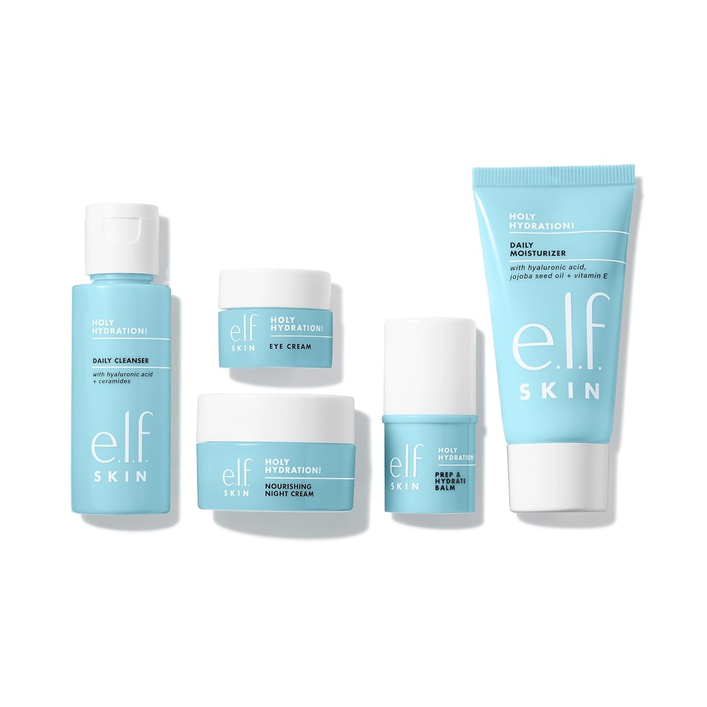 Zermet 1 e.l.f. SKIN Holy Hydration! Jet Set Hydration Kit, Travel Friendly Hydrating Skincare Set, Face Cleanser, Balm, Moisturizer, Eye Cream & Night Cream, Vegan & Cruelty-Free