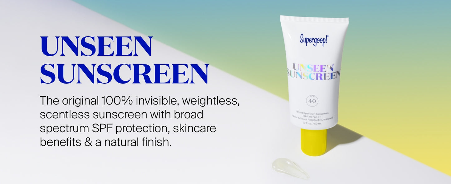 Zermet 1 Supergoop! Unseen Sunscreen - SPF 40 - Invisible, Broad Spectrum Face Sunscreen + Makeup-Gripping Primer - Weightless, Scentless, Oil Free - For All Skin Types & Skin Tones - 1.7 fl oz