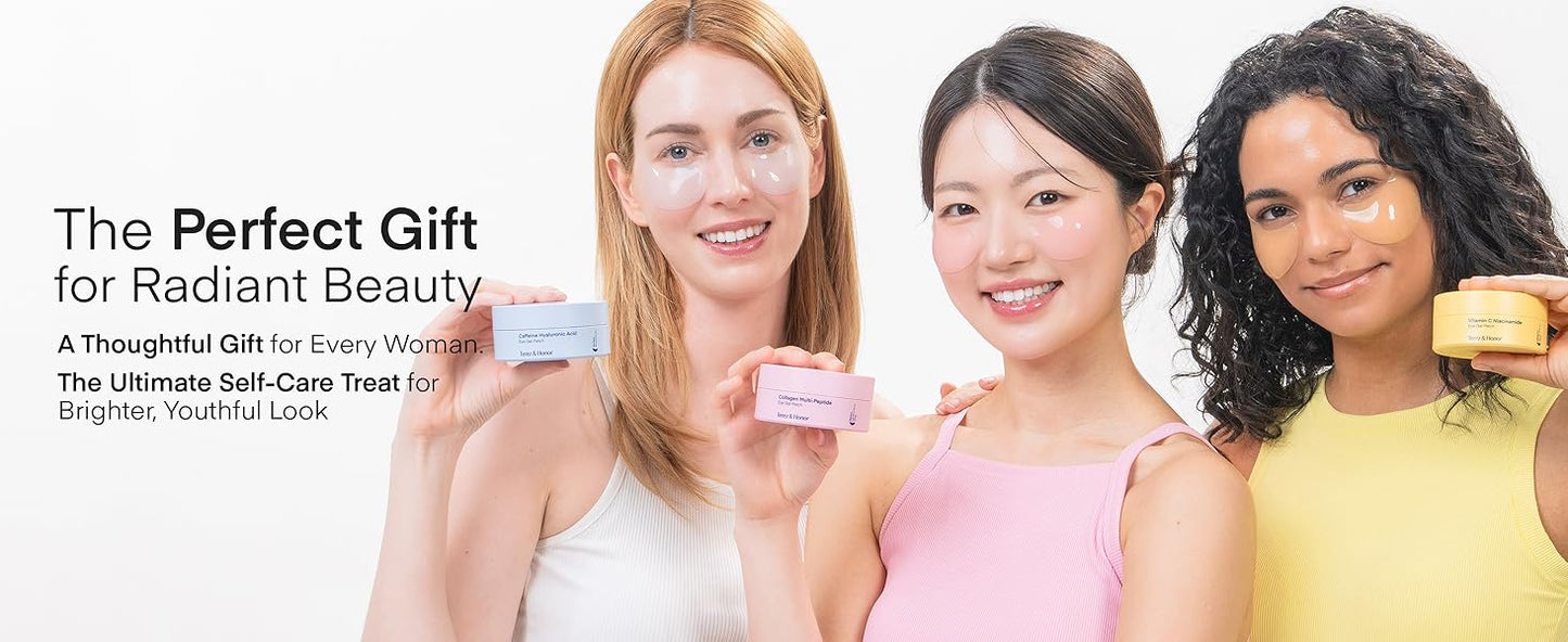 Zermet 1Zermet 1 Under Eye Patches for Dark Circles - 60 Korean Hydrogel Masks for Puffiness, Bags with Caffeine, Hyaluronic Acid, Niacinamide - Undereye Brightening, Hydrating, Anti-Wrinkle & Cooling