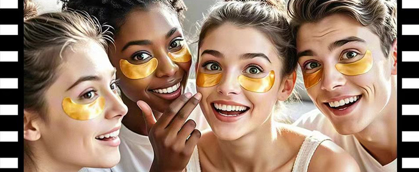 Zermet 1 24K Gold Under Eye Patches - 60 Pack for Puffy Eyes, Dark Circles, Bags & Wrinkles with Collagen & Hyaluronic Acid