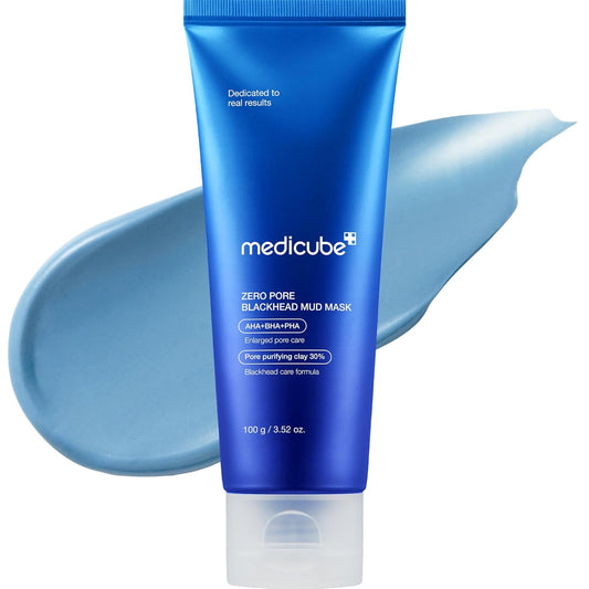 Zermet 1 Medicube Zero Pore Blackhead Mud Facial Mask - Skin Cooling & Pore Tightening - 3 Minute Quick Dry Formula with AHA, BHA, PHA, and Pore-Purifying Clay - Korean Mud Mask 3.52 oz