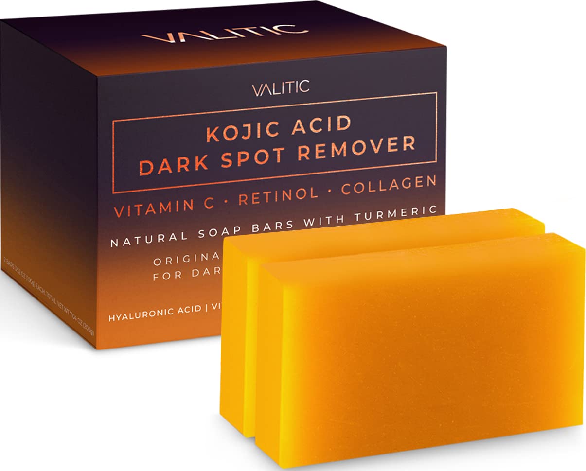 Zermet 1 Zermet 1  Kojic Acid Dark Spot Remover Soap Bars with Vitamin C, Retinol, Collagen, Turmeric - Original Japanese Complex Infused with Hyaluronic Acid, Vitamin E, Shea Butter, Castile Olive Oil (2 Pack)