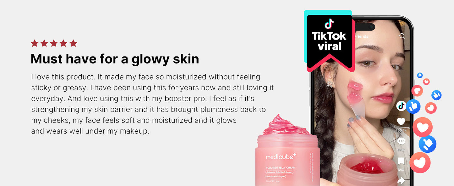 Zermet 1 Medicube Collagen Jelly Cream- Niacinamide & Freeze-Dried Hydrolyzed Collagen - Boosts skin's barrier hydration and gives 24h Glow & Lifted Look - Korean skincare (1.69 Fl Oz (Pack of 1))