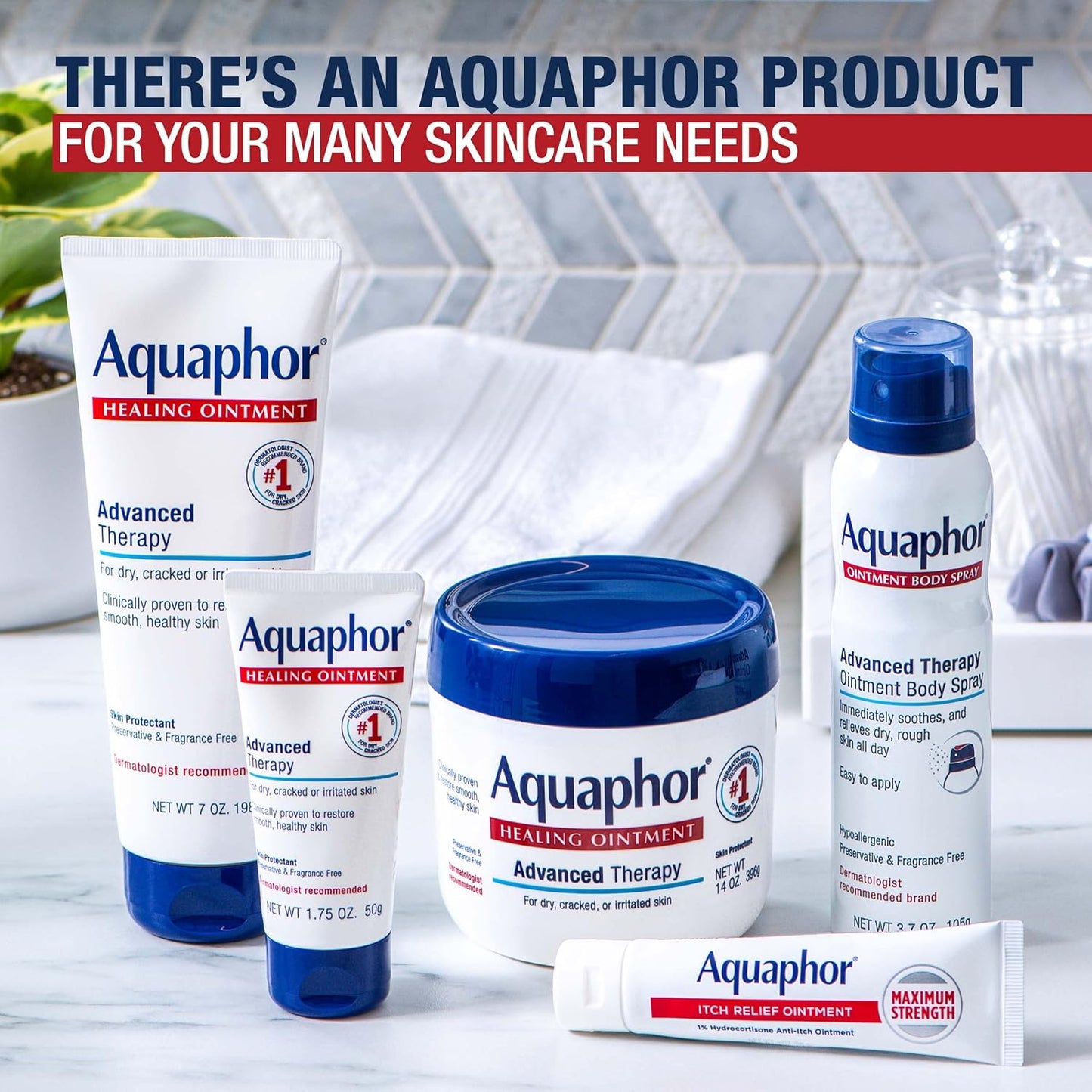 Zermet 1 Aquaphor Healing Ointment Advanced Therapy Skin Protectant Skin Care Set, Body Moisturizer for Dry Skin, Minor Cuts and Burns, Dry Cuticles, Cracked Heels, Hands and Lips, 14 Oz Jar + 1.75 Oz Tube