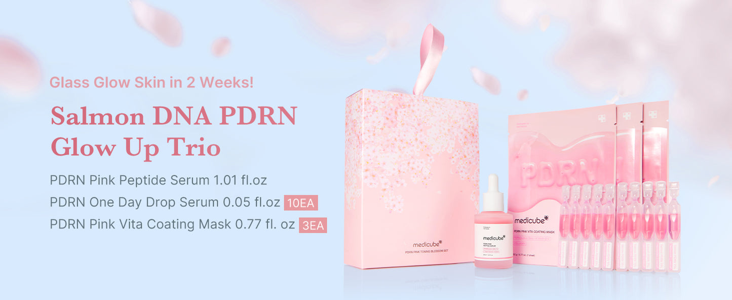 Zermet 1 medicube Pink Zermet 1  Trio Gift Set for Glass Glow Skin -Hydrating, Firming, and Radiance-Boosting Skincare Set for Women & Girls | With Salmon DNA Zermet 1 , Peptides and Pink Vitamin | Korean Skincare