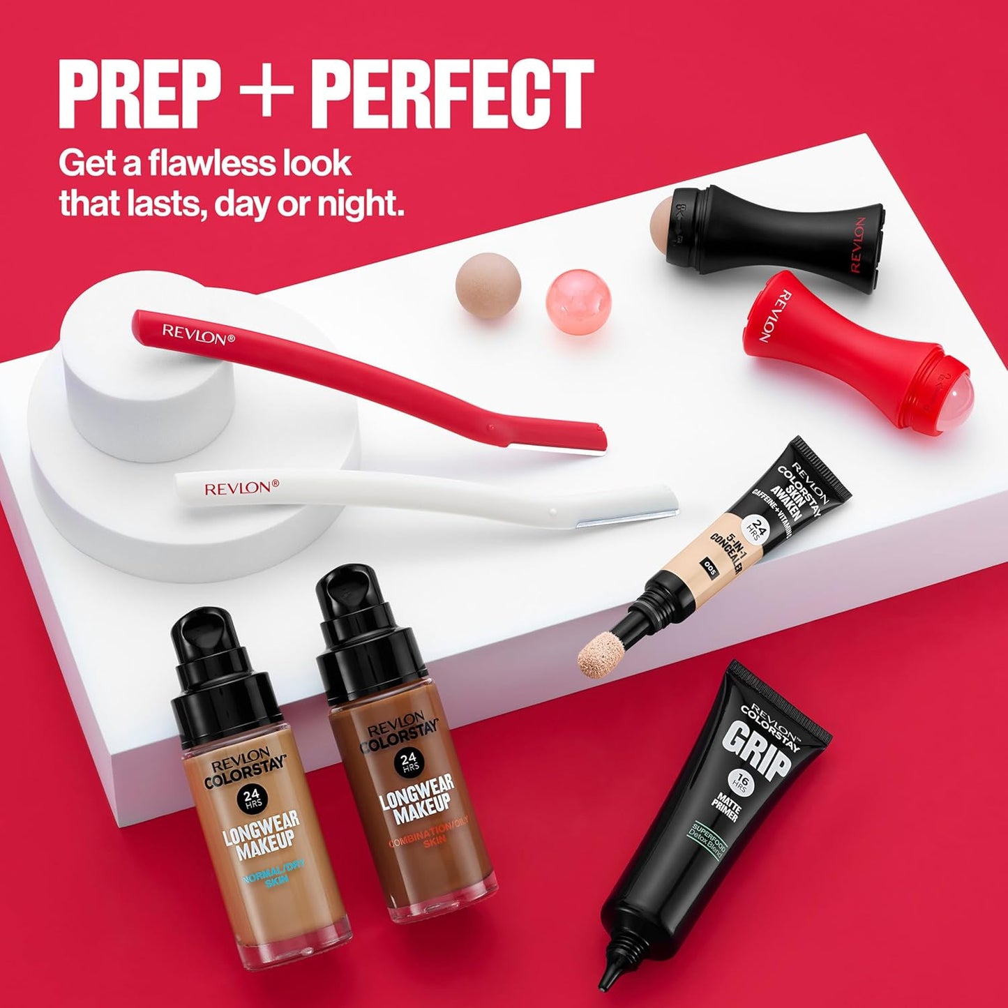 Zermet 1 Revlon Face Roller, Oily Skin Control for Makeup, Oil Absorbing, Volcanic Reusable Facial Skincare Tool for At-Home or On-the-Go Mini Massage, 1 Count