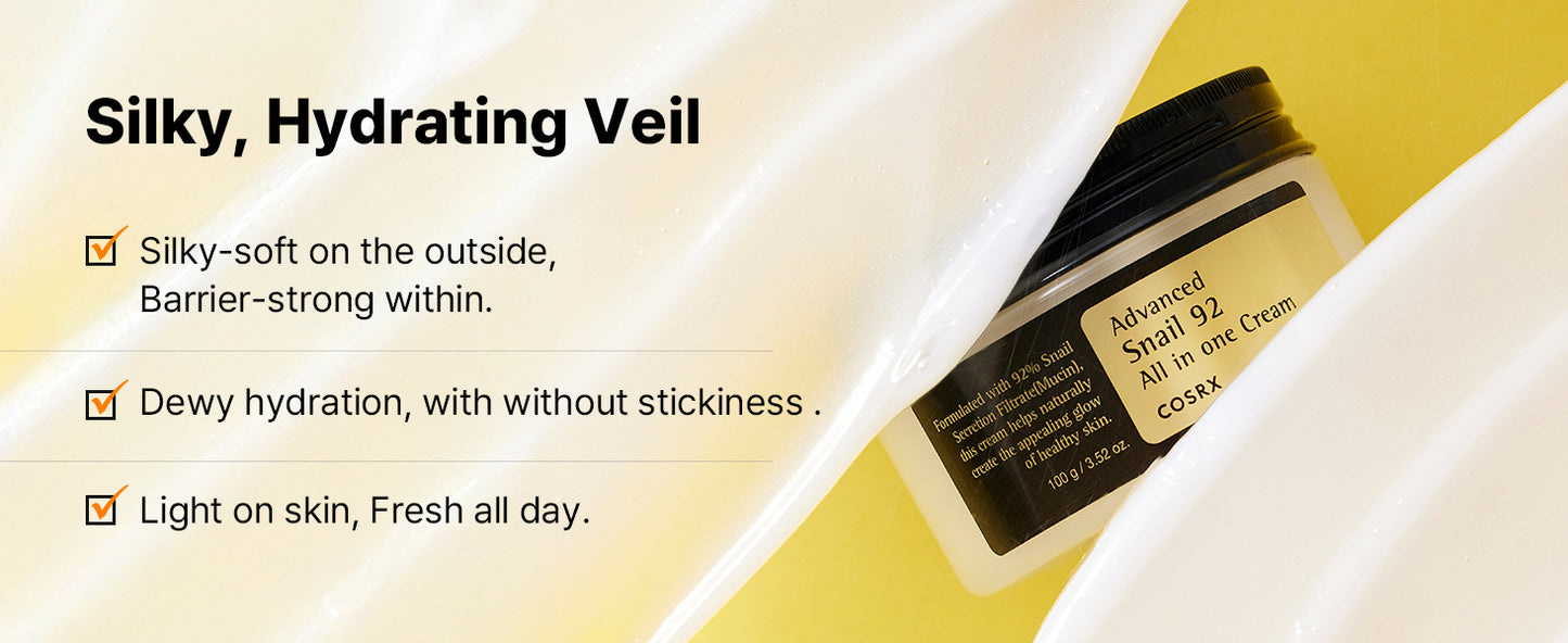 Zermet 1 Zermet 1  Snail Mucin 92% Face Moisturizer, 3.52 Oz, Lightweight Moisturing Cream for Soft, Glowy Skin, Korean Skin Care, Korean Moisturizer Face Cream