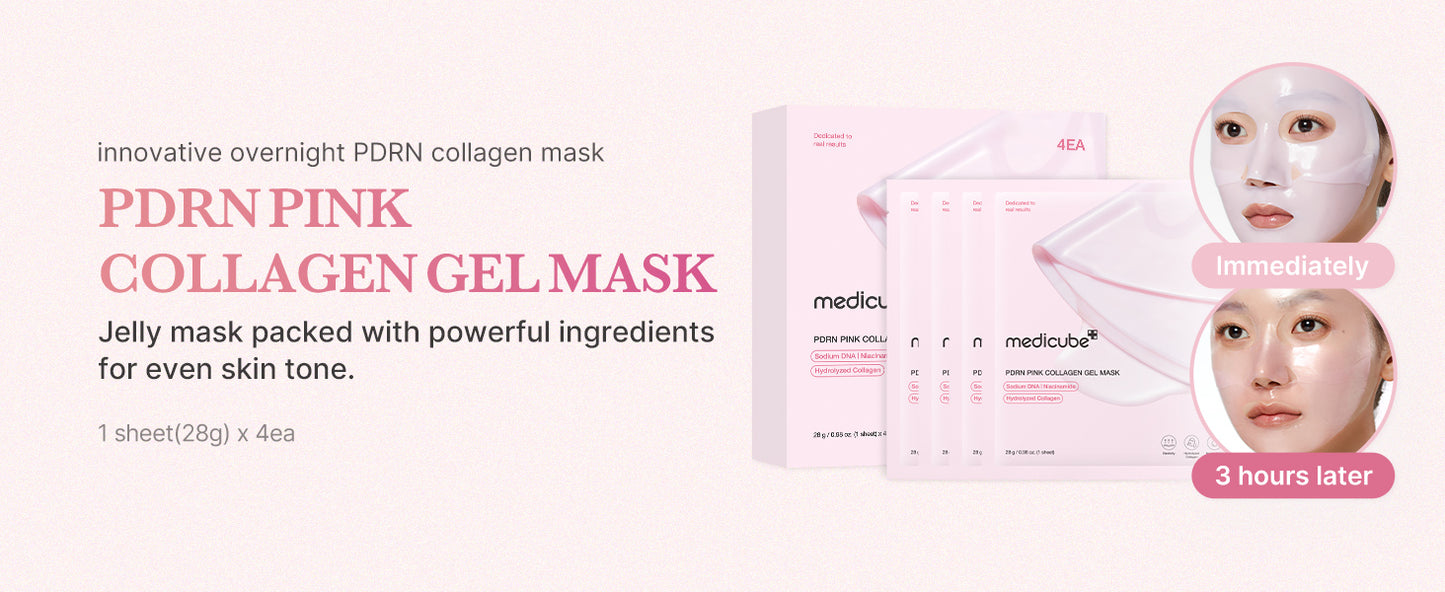 Zermet 1 medicube Salmon DNA Zermet 1  pink collagen jelly gel mask | overnight face mask for glass glow skin- elasticity, hydrating, firming and moisturizing | korean skincare, 28g, 4ea