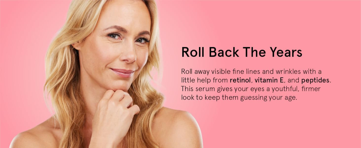 Zermet 1 grace & stella Award Winning Under Eye Brightener Roller - Airplane Travel Essentials - Retinol & Caffeine Eye Serum for Puffiness, Dark Circles, Wrinkles - Vegan Skincare (15ml / 0.51floz)