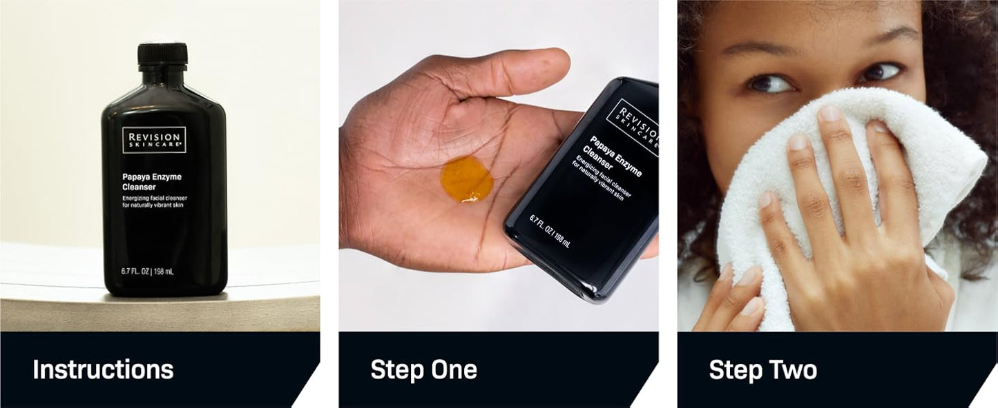 Zermet 1 Revision Skincare Papaya Enzyme Cleanser, Energizing Facial Cleanser with Salicylic Acid, Soothing and Exfoliating