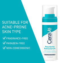 Zermet 1 CeraVe Resurfacing Retinol Serum For Post Acne Marks, Formulated With Licorice Root Extract & Niacinamide, Brightening Serum & Pore Minimizer For Face, Post Acne Skin Barrier Repair, Non-Comedogenic