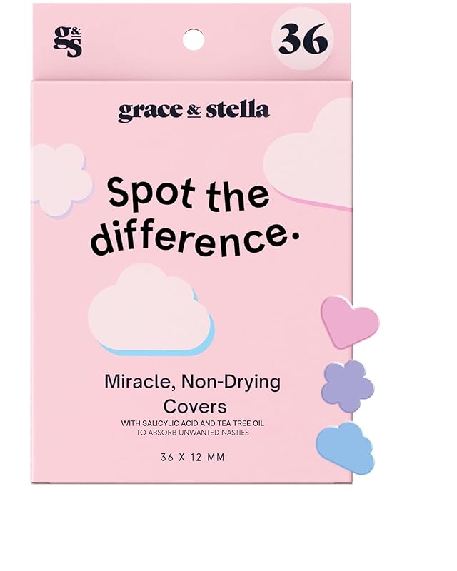 Zermet 1 grace & stella Award Winning Pore Strip - Pimple Patches for Face - Hydrocolloid Acne Patches - Absorbs Zits, Reduces Redness - Cute Patches Dermatologist-Tested, Vegan (Multishape, 36 Count)
