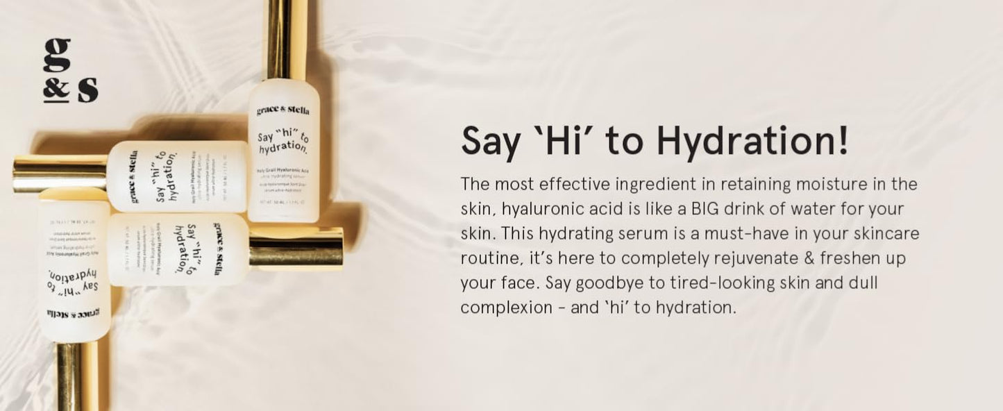 Zermet 1 grace & stella Award Winning Hyaluronic Acid Serum (50ml/1.7 fl oz) Hydrating Hyaluronic Acid Serum for Face - Acido Hialuronico for Women - Remove Fine Lines, Wrinkles, Anti Aging - Vegan Skincare