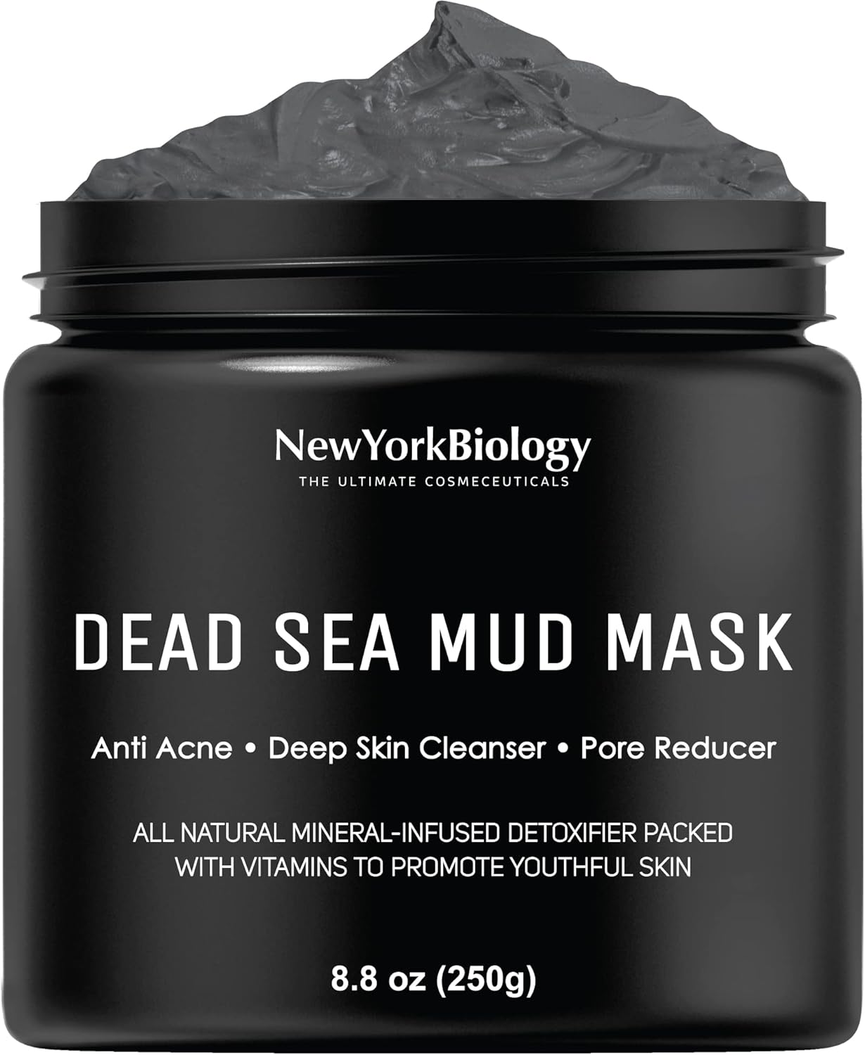 Zermet 1 New York Biology Dead Sea Mud Mask for Face and Body - Spa Quality Pore Reducer for Acne, Blackheads & Oily Skin, Natural Skincare for Women, Men - Tightens Skin for A Healthier Complexion - 8.8 oz
