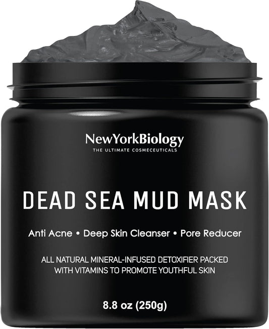 Zermet 1 New York Biology Dead Sea Mud Mask for Face and Body - Spa Quality Pore Reducer for Acne, Blackheads & Oily Skin, Natural Skincare for Women, Men - Tightens Skin for A Healthier Complexion - 8.8 oz