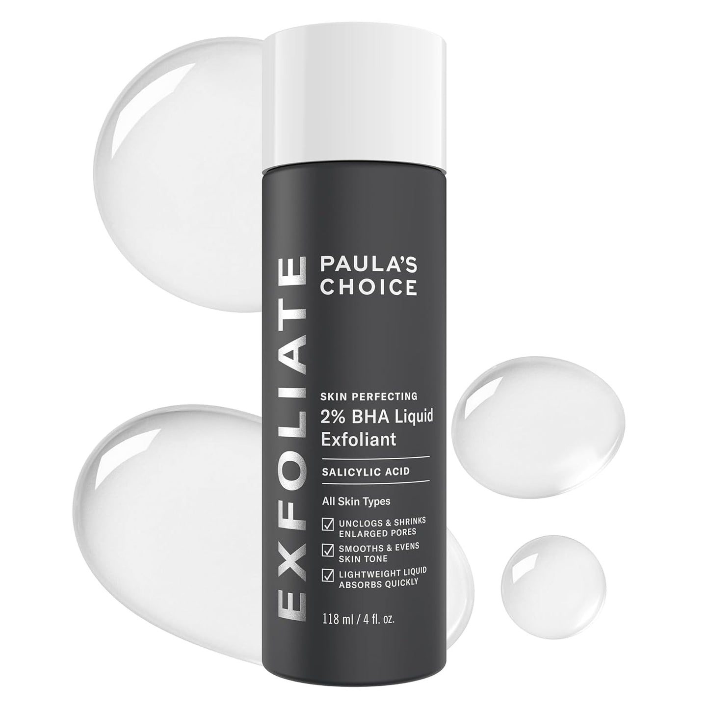 Zermet 1 Paula's Choice SKIN PERFECTING 2% BHA Liquid Exfoliant Polish, Salicylic Acid Facial Exfoliator Polish for Enlarged Pores, Wrinkles & Fine Lines, Suitable for Blackhead-Prone Skin, Fragrance-Free