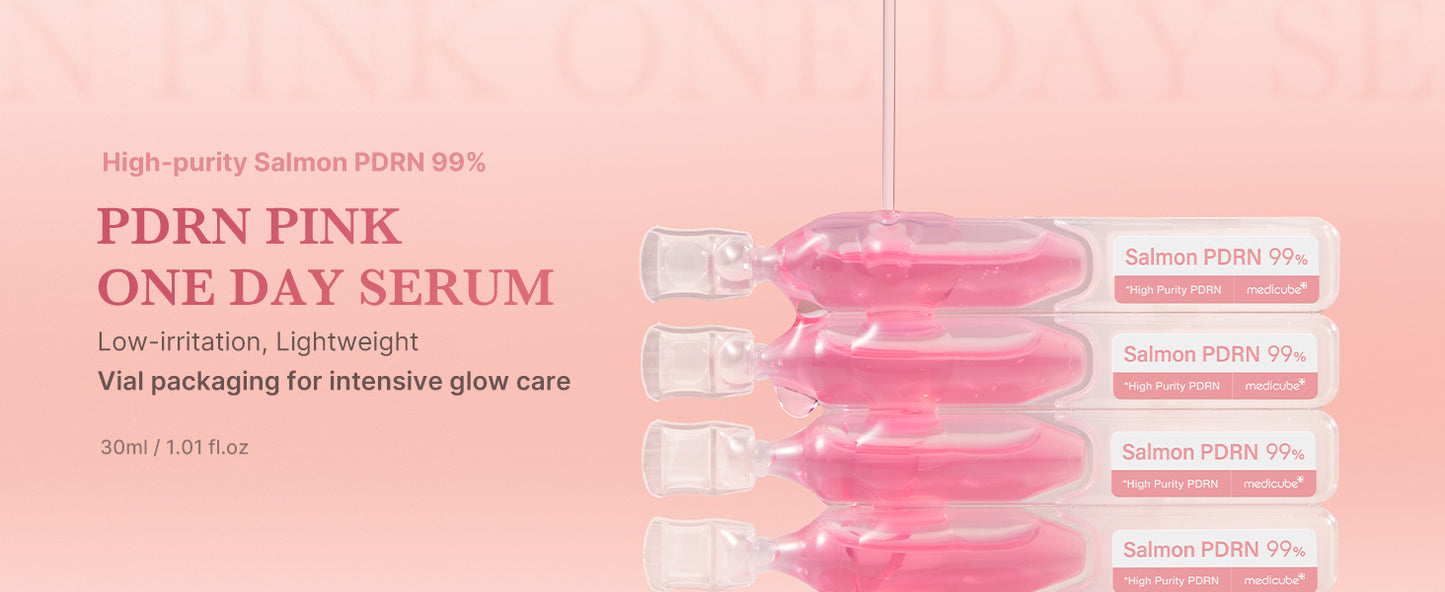 Zermet 1 medicube Salmon DNA Zermet 1  Pink One Day Serum | 99% Salmon DNA Zermet 1  Intensive Ampoule, Collagen, Glutathione, Hyaluronic Acid - Improves skin radiance | Korean skincare 0.05 fl.oz x 10e