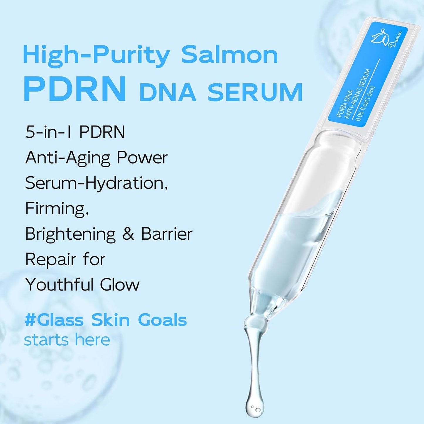 Zermet 1 Salmon DNA Zermet 1  Anti-Aging Serum, 5000ppm Salmon Egg DNA Ampoule, 2000ppm Collagen, Glutathione, Niacinamide & 6 Hyaluronic Acids, Korean Skincare for Wrinkles & Radiance,0.05 fl.oz x 30e