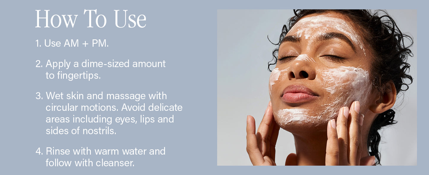 Gentle Exfoliating Face Scrub, Dermappeal Daily by SKINN - Anti-Aging Facial Treatment Exfoliator for Sensitive Skin with Jojoba Seed Beads & Lactic Acid, Smooths Wrinkles & Fine Lines