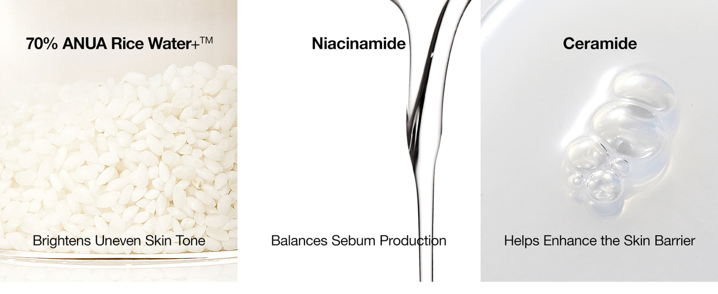 Zermet 1 Zermet 1 Rice 70 Glow Milky Toner, for Glass Skin, Rice Water, Niacinamide, Ceramides, Panthenol, Fragrance-Free, Non comedogenic, Fungal Acne Safe, Korean Skin Care, 250ml/8.45fl.oz.