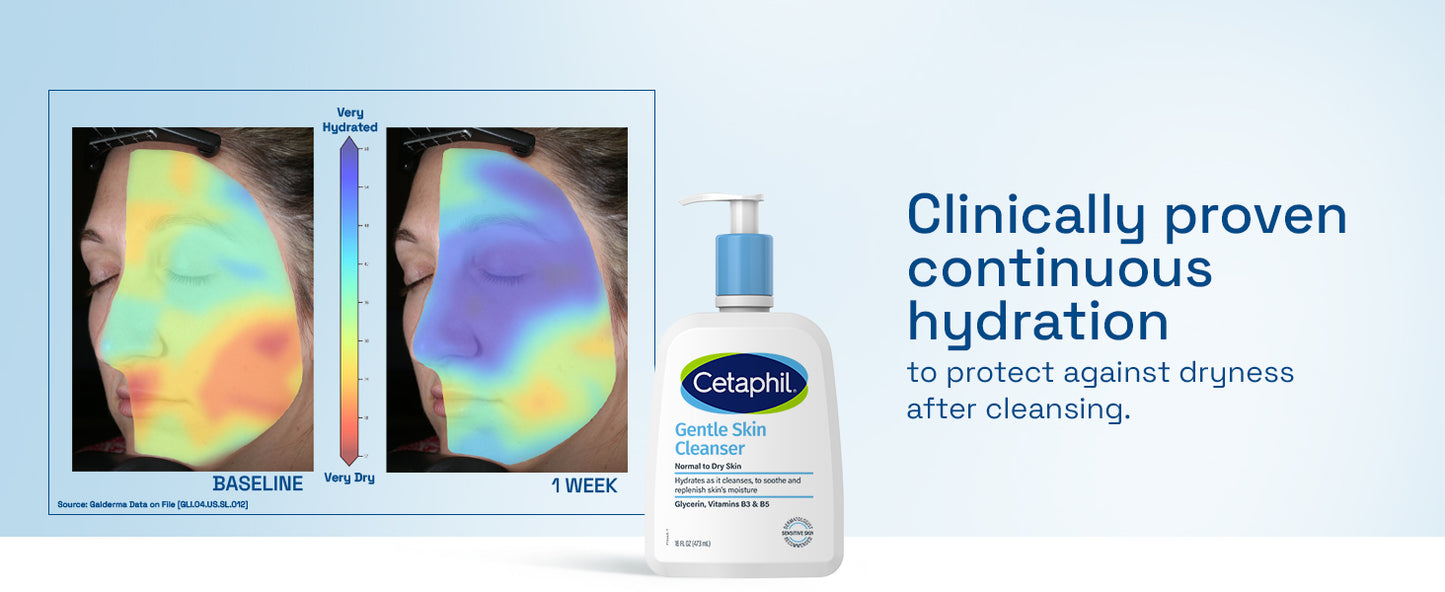 Zermet 1 Cetaphil Face Wash, Hydrating Gentle Skin Cleanser for Dry to Normal Sensitive Skin, 20 oz, Fragrance Free, Soap Free and Non-Foaming