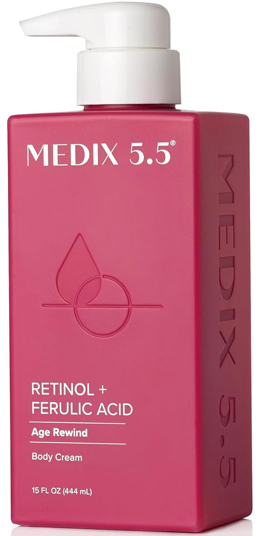 Zermet 1 Medix 5.5 Retinol Body Lotion Firming Moisturizer | Crepey Skincare Treatment | Retinol Body Cream | Anti Aging Firming Cream For Women Targets Look Of Crepe Skin, Wrinkles, & Sagging Skin, 15 Fl Oz