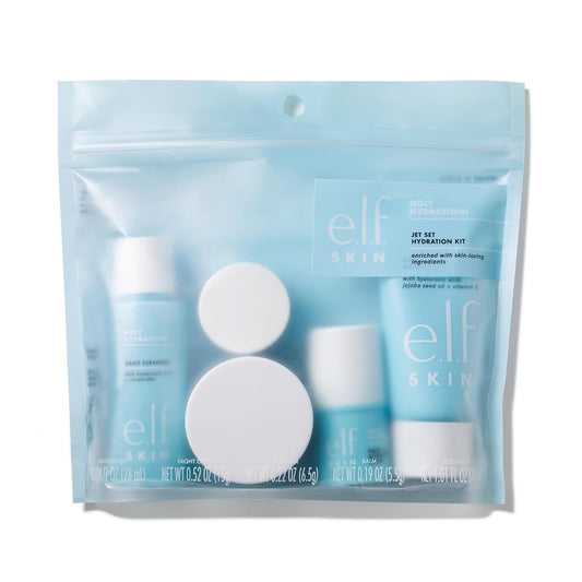 Zermet 1 e.l.f. SKIN Holy Hydration! Jet Set Hydration Kit, Travel Friendly Hydrating Skincare Set, Face Cleanser, Balm, Moisturizer, Eye Cream & Night Cream, Vegan & Cruelty-Free