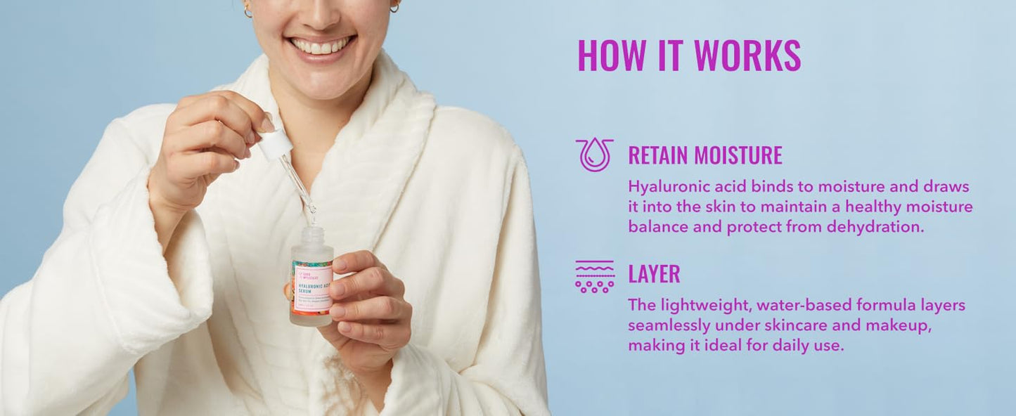 Zermet 1 Good Molecules Hyaluronic Acid Serum - 1% Hyaluronic Acid Non-greasy Ultra Hydrating Serum, Facial Moisturizer for Plumper Skin, Skin Care for Face