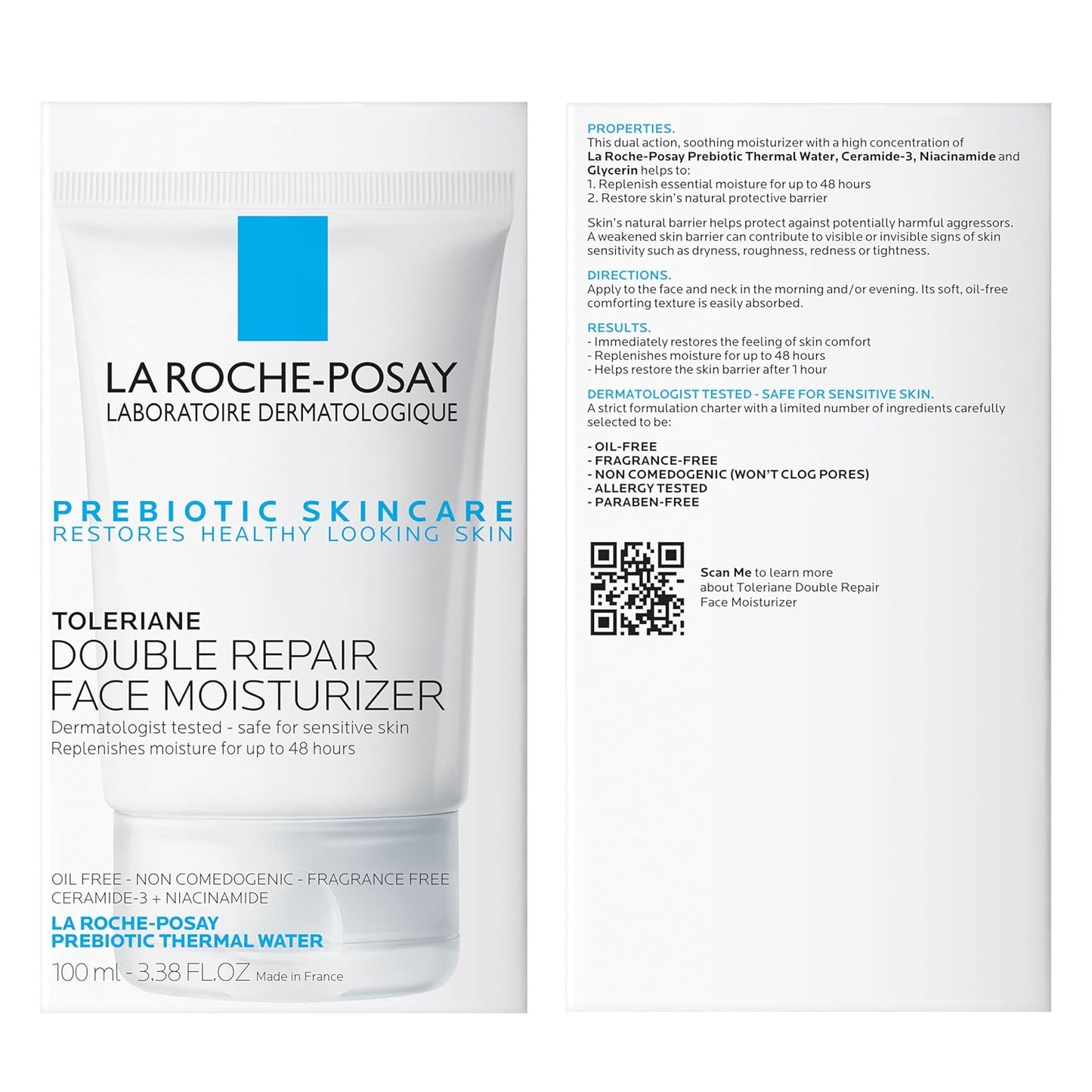 Zermet 1 La Roche-Posay Toleriane Double Repair Face Moisturizer, Daily Moisturizer Face Cream with Ceramide & Niacinamide for All Skin Types, Immediate Comfort & Long Lasting Hydration, Fragrance Free